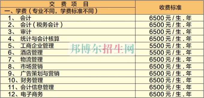 廣西工商職業技術學院學費